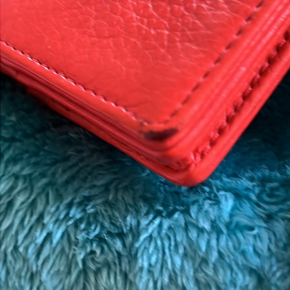 Orange/Salmon colored leather Tory Burch small wallet - Picture 7 of 11